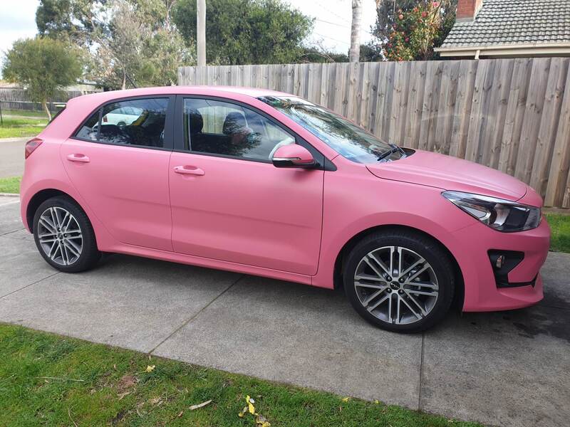 bubble gum pink, automotive peelable coatings, peelable paint, liquid wrap, spray on wrap, spray wrap, vinyl wrap, plastic dip, bubblegum pink, matte car wrap pink,